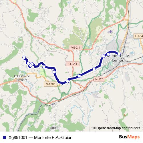 Xg891001 bus Line Map