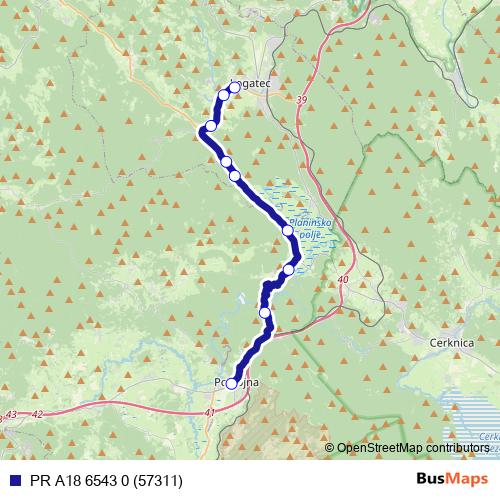 PR A18 6543 0 (57311) bus Line Map