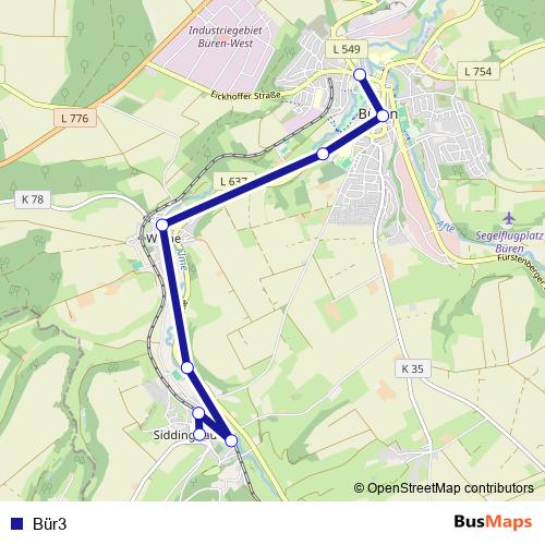 Bür3 bus Line Map