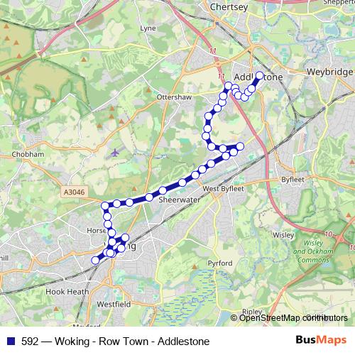 592 bus Line Map