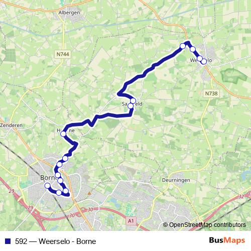 592 bus Line Map