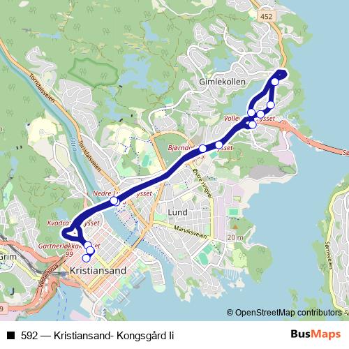 592 bus Line Map