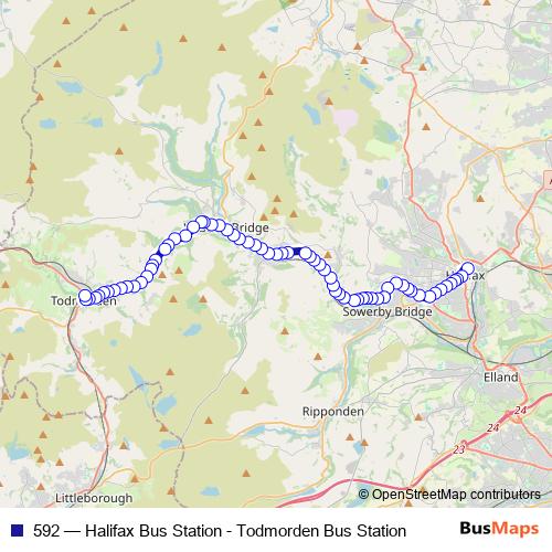 592 bus Line Map