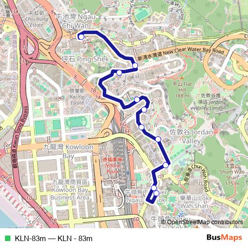 KLN-83m bus Line Map