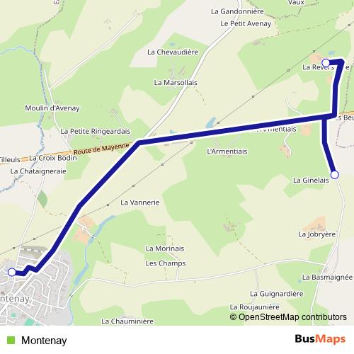 Montenay bus Line Map