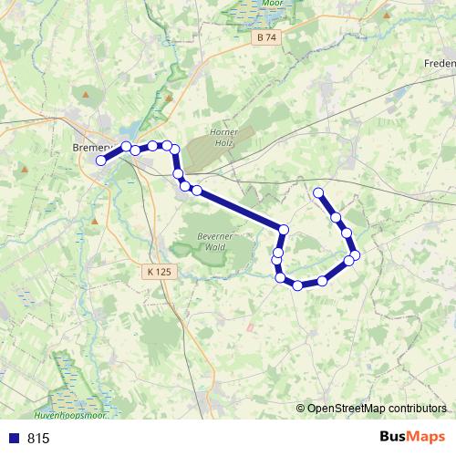 815 bus Line Map