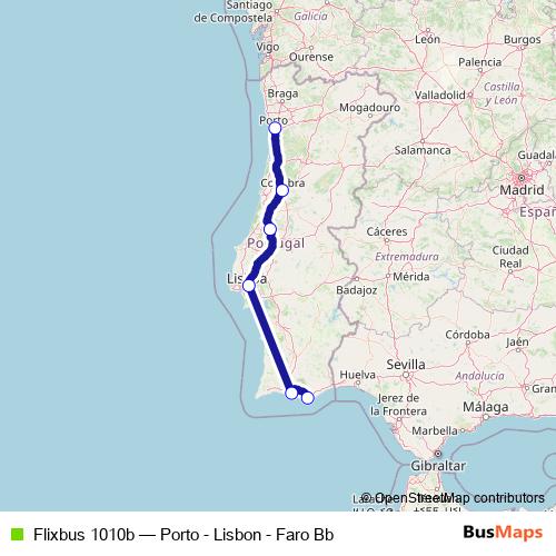 Flixbus 1010b bus Line Map