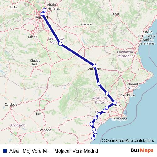 Alsa - Moj-Vera-M bus Line Map