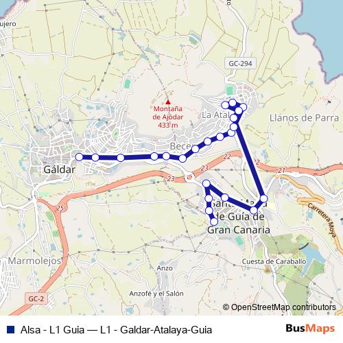 Alsa - L1 Guia bus Line Map