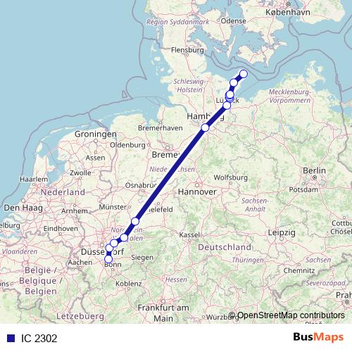 IC 2302 rail Line Map