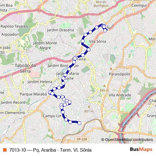 7013-10 bus Line Map