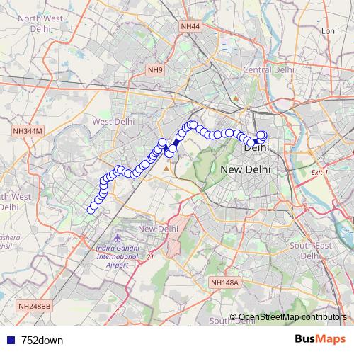 752down bus Line Map
