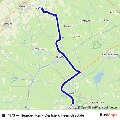 7173 bus Line Map