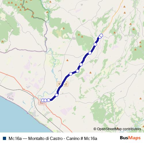 Mc16a bus Line Map