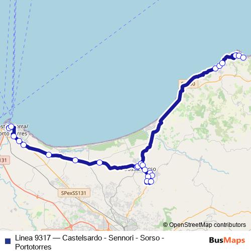 Linea 9317 bus Line Map