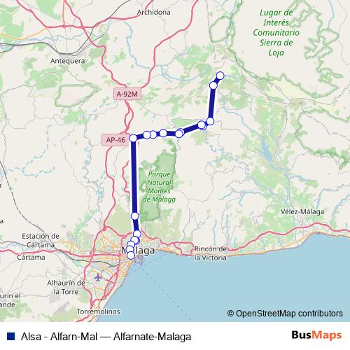 Alsa - Alfarn-Mal bus Line Map