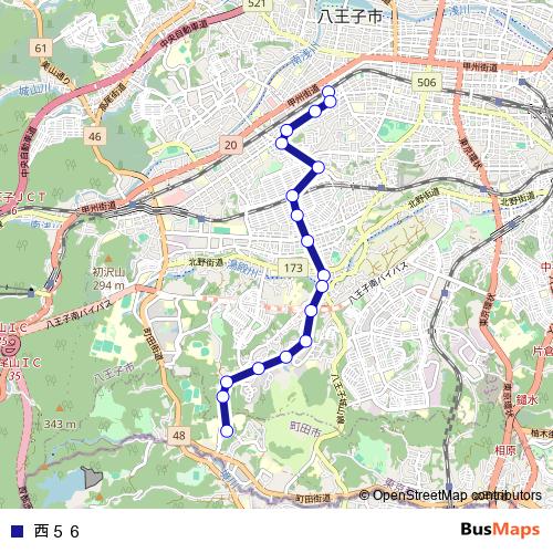 西５６ bus Line Map