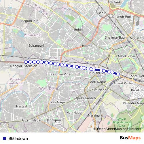 966adown bus Line Map