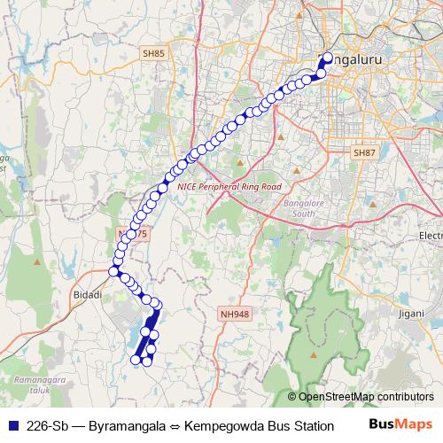 226-Sb bus Line Map
