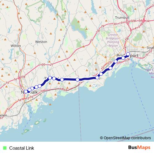 Coastal Link bus Line Map