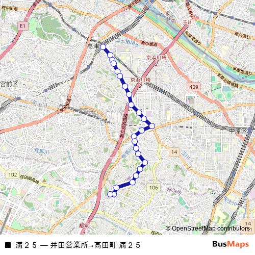 溝２５ bus Line Map