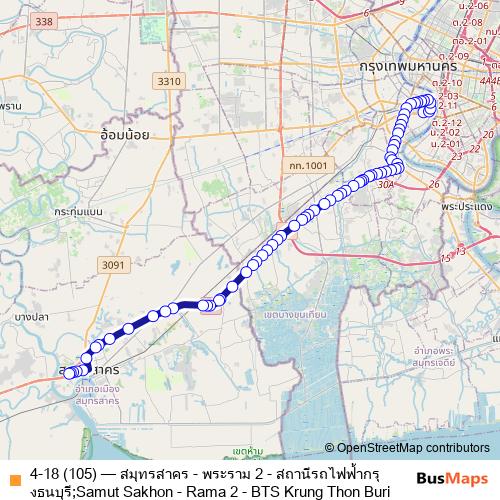 4-18 (105) bus Line Map
