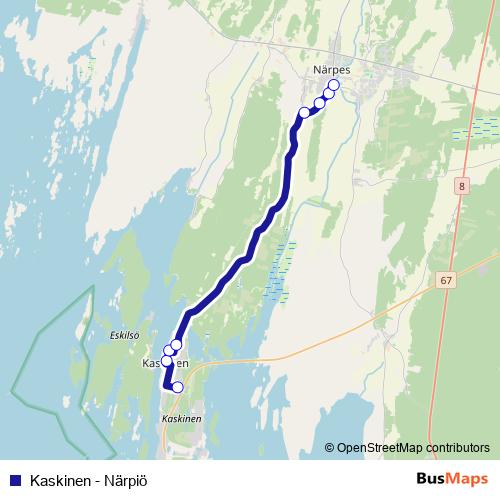 Kaskinen - Närpiö bus Line Map