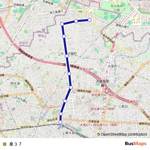 泉３７ bus Line Map