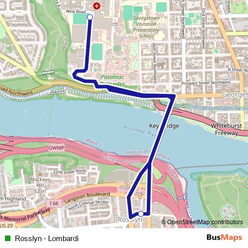 Rosslyn - Lombardi bus Line Map