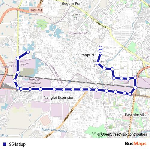 954stlup bus Line Map