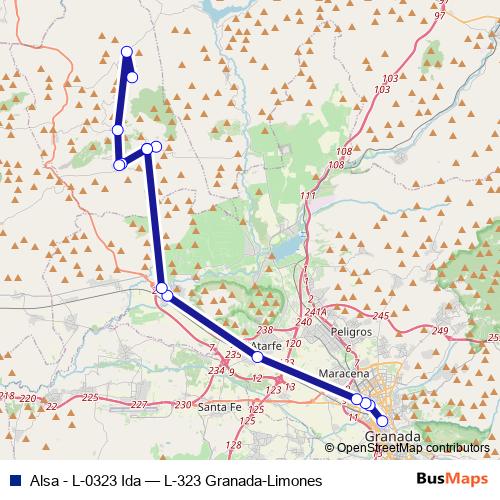 Alsa - L-0323 Ida bus Line Map