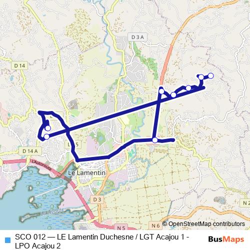 SCO 012 bus Line Map