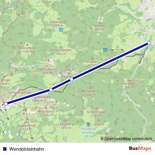 Wendelsteinbahn funicular Line Map