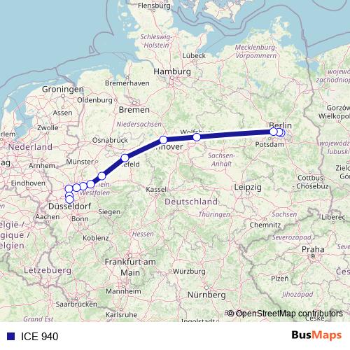 ICE 940 rail Line Map