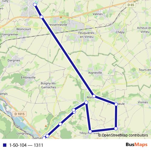 1-50-104 bus Line Map