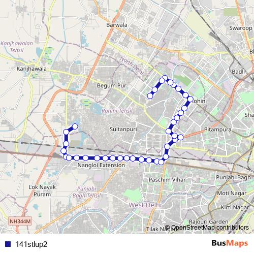 141stlup2 bus Line Map