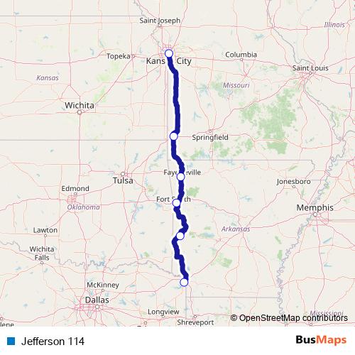 Jefferson 114 bus Line Map