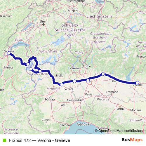 Flixbus 472 bus Line Map