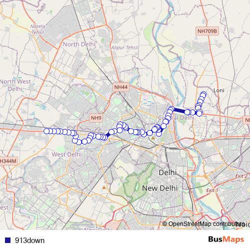 913down bus Line Map