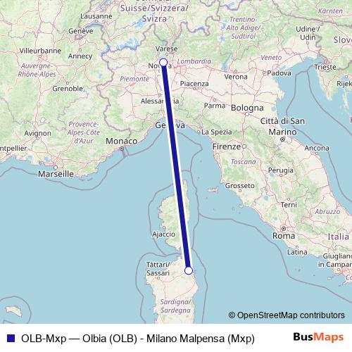 OLB-Mxp air Line Map