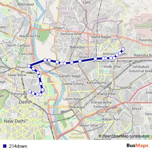 214down bus Line Map