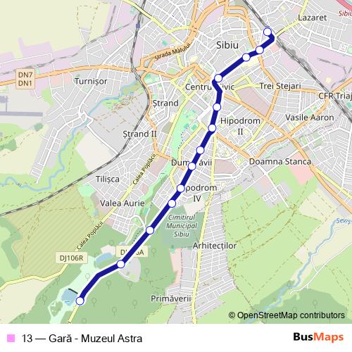 13 bus Line Map
