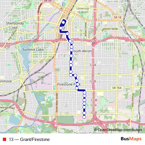 13 bus Line Map