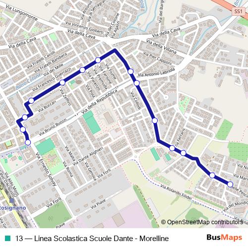 13 bus Line Map