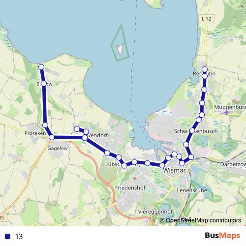 13 bus Line Map