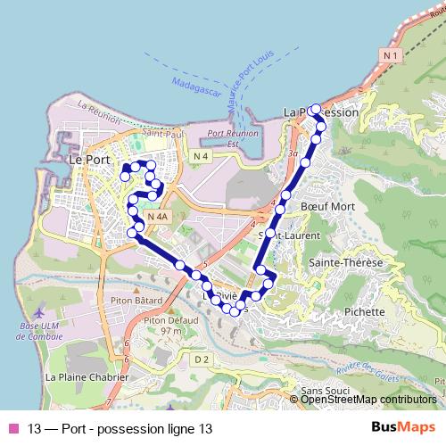 13 bus Line Map