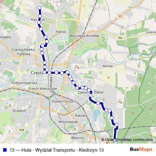 13 bus Line Map