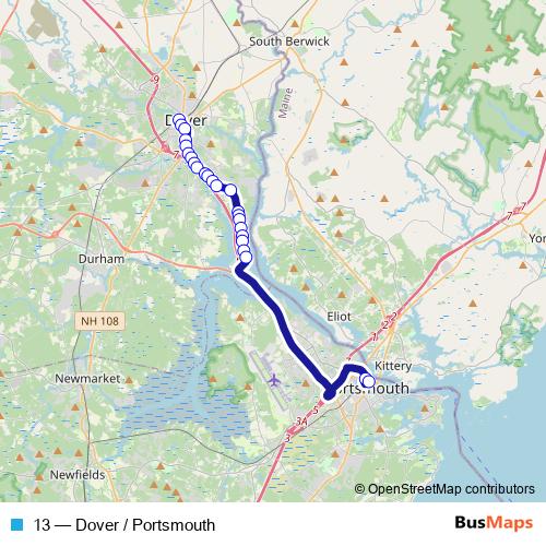 13 bus Line Map