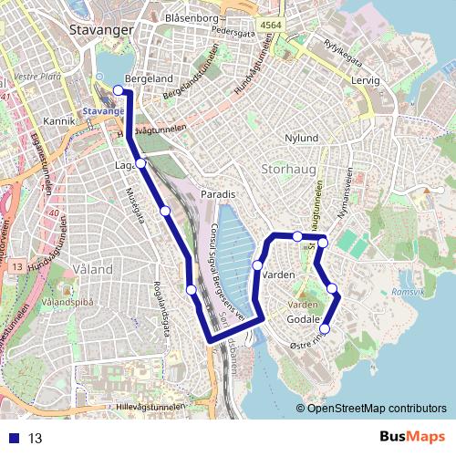 13 bus Line Map