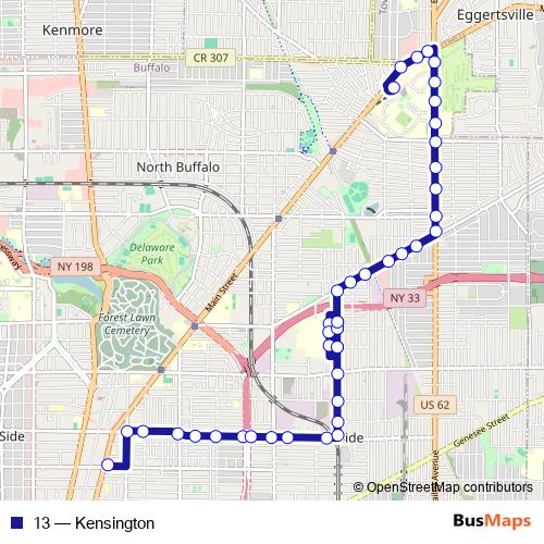13 bus Line Map